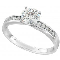 Ladies Sterling Silver & Cubic Zirconia Solitaire Ring
