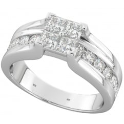 Ladies Sterling Silver Princess Cut Ring 