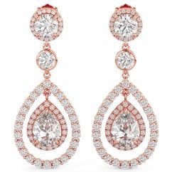 Ladies Tear drop chandelier dangle drop earrings