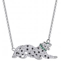 Leopard Pendant Sterling Silver Necklace