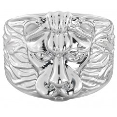 Lion Head Men’s Sterling Silver Ring