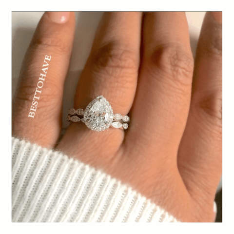 True Love Wedding Engagement Bridal Ring Set