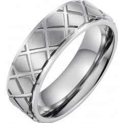 Men’s Criss-Cross Titanium Wedding Ring