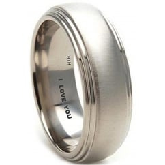 Men’s Titanium I Love You Wedding Ring 