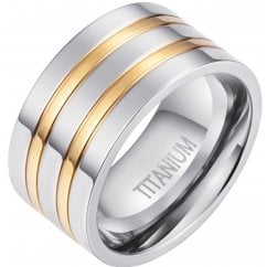 Men’s Two-Tone 10mm Titanium Wedding Band