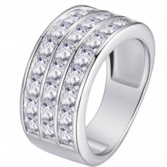 Men's 925 Silver Channel Set Princess Cut Ring