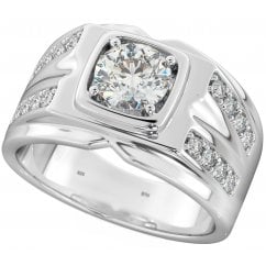 Mens 925 Sterling Silver Wedding Statement Ring