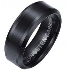 Men's Black Tungsten Ring