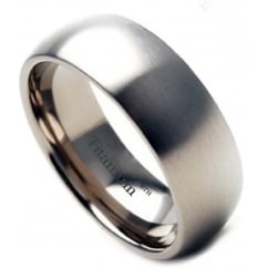 Mens Brushed Titanium Eternity Ring Wedding Band