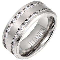 Mens Classic 8mm Titanium Engagement Wedding Eternity Band