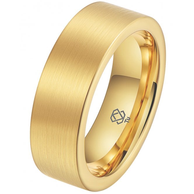 Mens Gold Tungsten Wedding Engagement Ring - 8mm Classic Band 