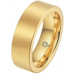 Mens Gold Tungsten Wedding Engagement Ring - 8mm Classic Band 