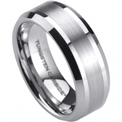 Mens Scratch Resistant Tungsten Carbide 8mm Wedding Band Ring 