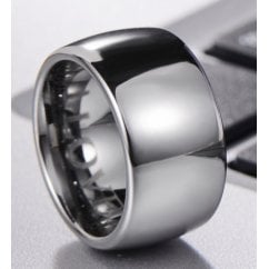Mens Silver Tungsten Classic Band Ring Engraved with ‘I Love You’ - 10mm