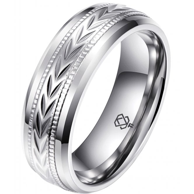 Mens Titanium Classic Silver Wedding Band Unisex Ring 7mm