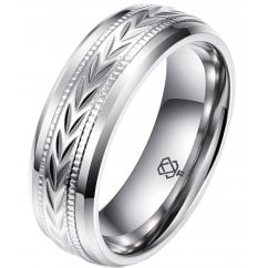 Mens Titanium Classic Silver Wedding Band Unisex Ring 7mm
