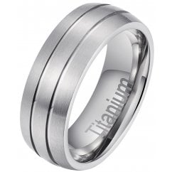 Mens Titanium Ring 7mm Classic Wedding Band 