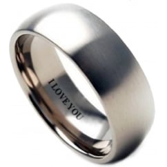 Mens Titanium Ring 8mm Engraved I Love You Classic Wedding Band Ring