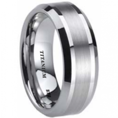 Mens Titanium Ring 8mm Unisex Wedding Engagement Band Ring