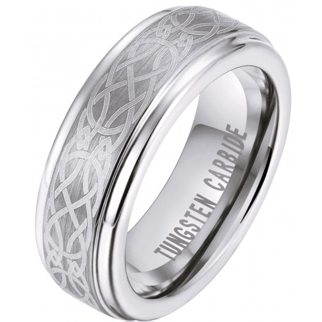 Men's Women Celtic Knot TUNGSTEN Band Ring- 6mm 