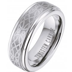 Men's Women Celtic Knot TUNGSTEN Band Ring- 6mm 