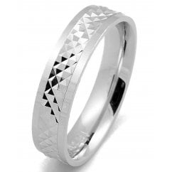 Men's Women's Classic Diamond Cut Silver Ring