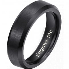Personalised Tungsten Wedding Band – Unisex 6mm Ring, Custom Engraved