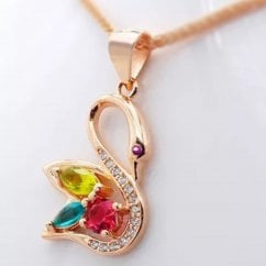 Rose gold over Sterling Silver Swan Necklace