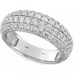 Round Brilliant Pave Wedding Engagement 925 Sterling Silver Ring 