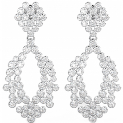 Sterling Silver Art-Deco Bridal Drop Dangles 