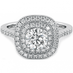 Sterling Silver Cubic Zirconia Double Halo Engagement Ring