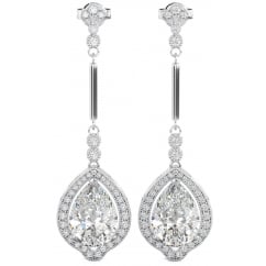Sterling Silver CZ Pear Tear Drop Cut Women’s Earrings