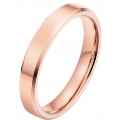 Tungsten 4mm Unisex Rose Gold Tone Ring