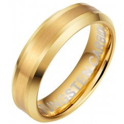 Tungsten Wedding Band in Gold Tone - Unisex