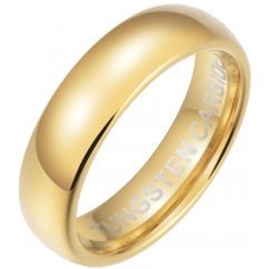 Unisex Gold Tone Tungsten Ring 6mm Classic Wedding Band Ring