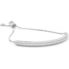 Women’s Sterling Silver Adjustable Bangle Bracelet with Gold Plating 
