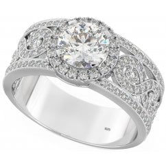 Women's 925 Silver Round Cut Wide Ring: A Shimmering Statement